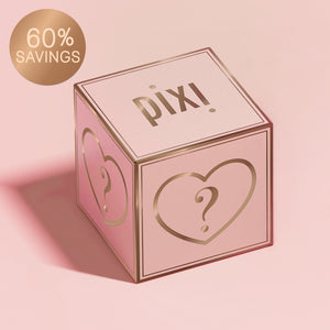 A pink Mystery Bundle box shown on a pink background with a 60% Savings sticker
