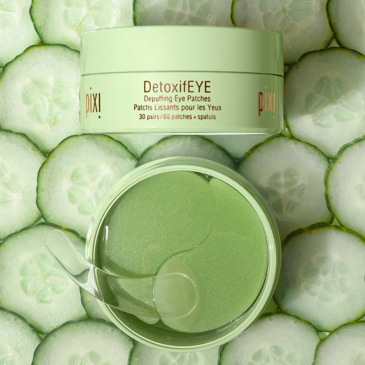 Pixi DetoxifEYE Depuffing Eye Patches with cucumbers